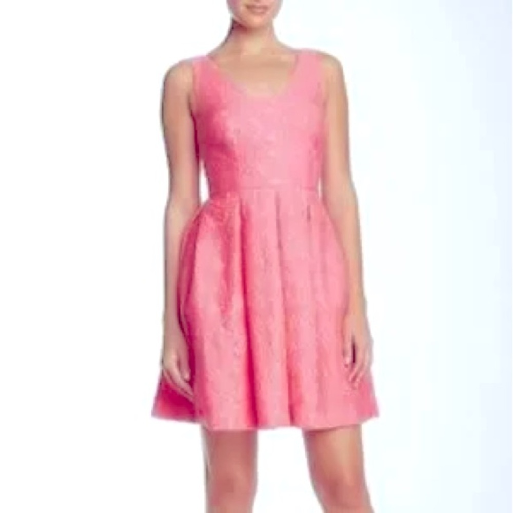 Trina Turk Pink Ambros Floral Organza Dress sleeveless Easter spring Barbie midi